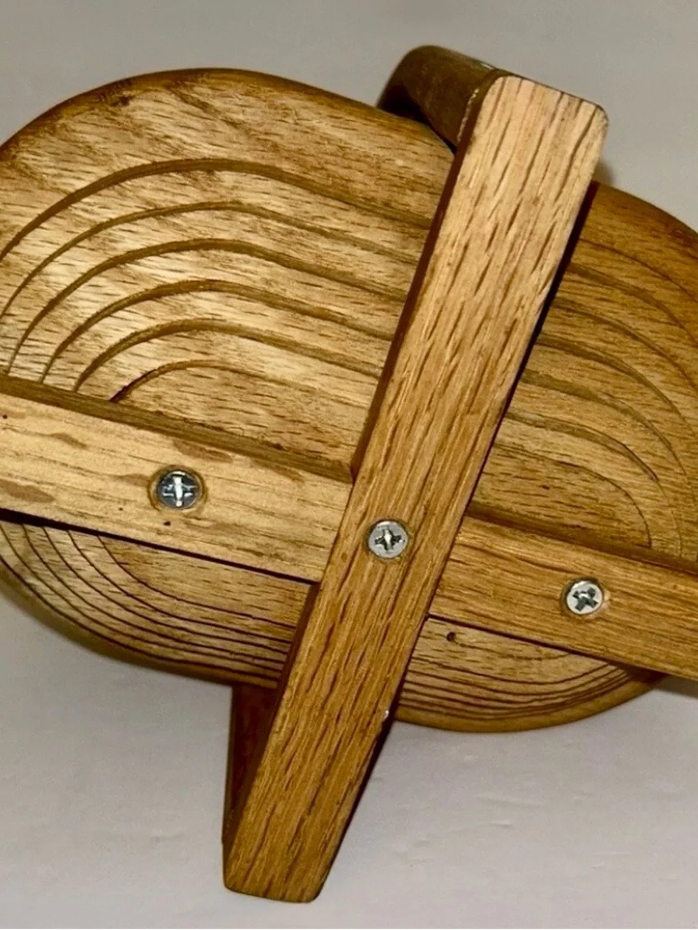 Handcrafted Collapsible Wooden Basket Folds Flat